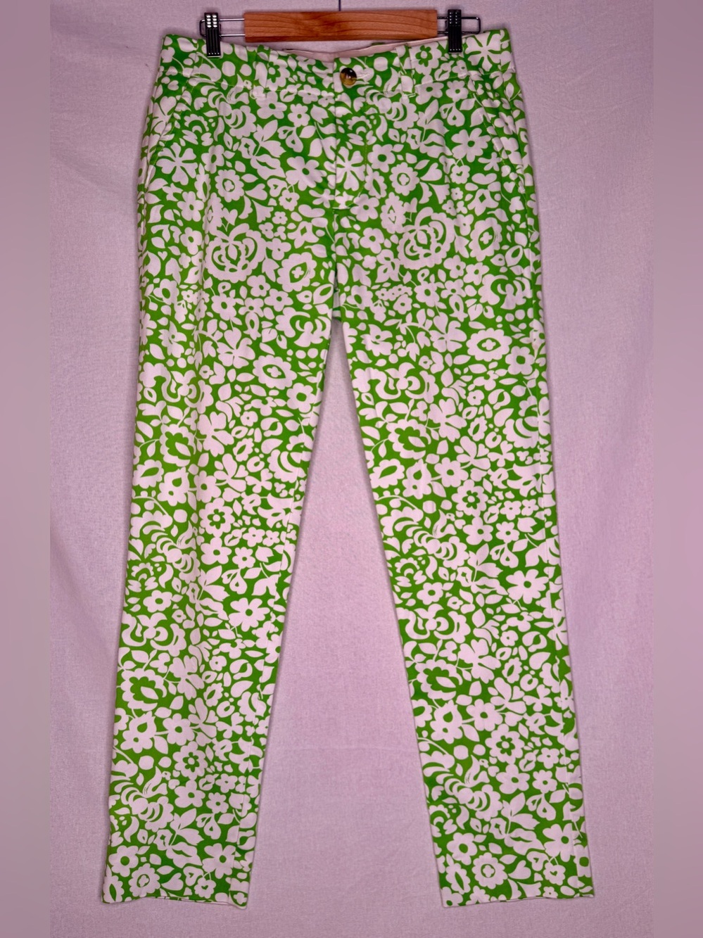 Mr Turk Iconic “Poolside Gossip” Green & White Floral Trouser- Size 31